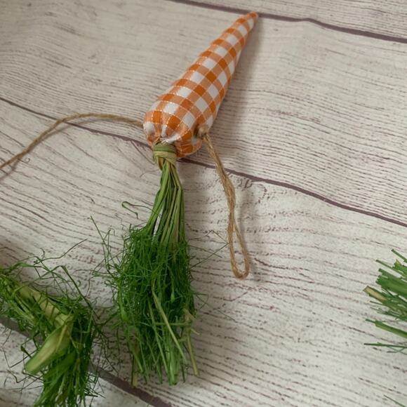 Rachel Ashwell The Farmhouse Plaid Carrot Garland Raffia Leaves Easter D… - Picture 4 of 13